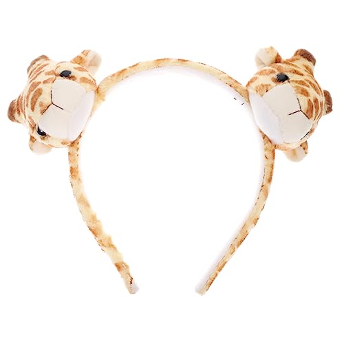 TOBBOMEY tierisches Stirnband Tierkostüm Flauschiges Haarband Cosplay-Outfits Leopard tierische stirnbänder party accessoires party assecoires Giraffen-Stirnband Tierstirnband PP Baumwolle von TOBBOMEY