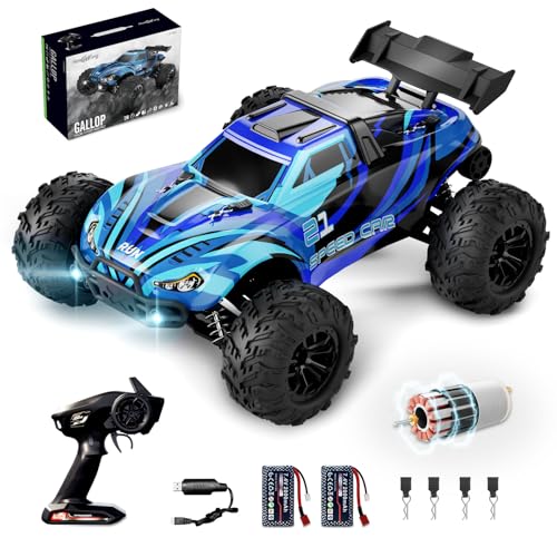 TOFFCAEA Ferngesteuertes Auto 4 WD, 1:16 Proportional Bürstenloser Motor 36 km/h, Offroad Monster RC Truck,wasserdichte, mit 2 Akku,für Spielzeug Geschenkfür Kinder und Erwachsene (Rennwagen) von TOFFCAEA