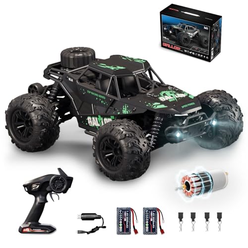 TOFFCAEA Ferngesteuertes Auto 4 WD, 1:16 Proportional Bürstenloser Motor 36 km/h, Offroad Monster RC Truck,wasserdichte, mit 2 Akku,für Spielzeug Geschenkfür Kinder und Erwachsene von TOFFCAEA