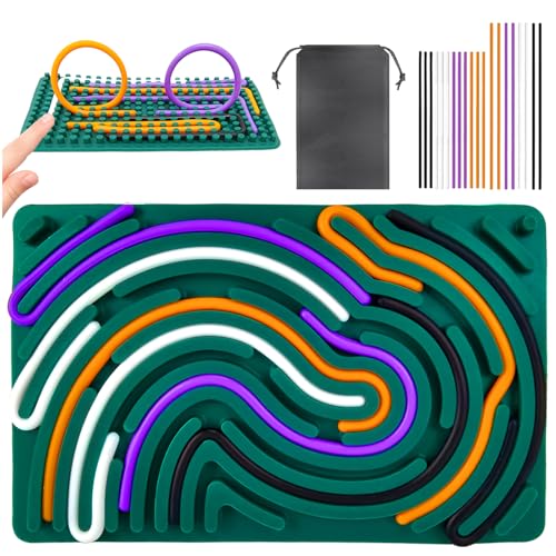 Sensorische Aktivitätstafel, Push Peel Sensory Board Doppelseitiges Silikon-Beruhigungsspielzeug Montessori Fidget Spielzeug Busy Board Brettspiel für Stressabbau/Beruhigung/Fokus/ADHD/Autismus von TOGETDREAM