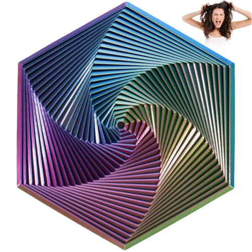 Fractal Fidget Hexagon, 3D-Druck Hexagon Spiral Spielzeug Spirale Kegel Zappelspielzeug Sensorisches Spielzeug Stressabbau Spielzeug Fidget Spielzeug für Linderung von Angstzuständen/Kinder/Erwachsene von TOGETDREAM