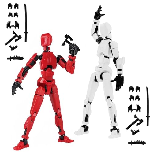 2 Stück (Zusammengebaut) T13 Action Figure T13 Actionfigur mit Mehreren Gelenken 3D-Druck von Beweglichen Figuren 13 Robot Dummy Action Figures Desktop-Dekorationen Geschenk für Kinderspielzeug von TOGETDREAM