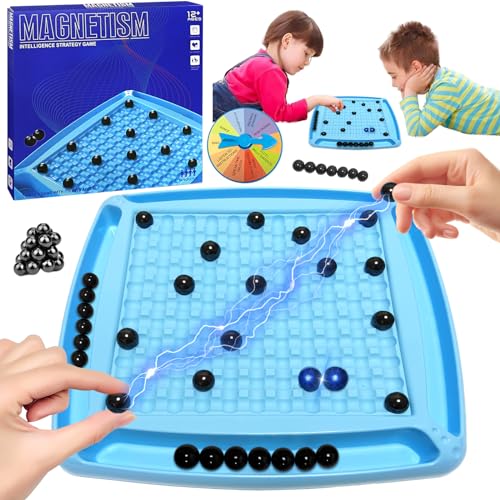 Magnetisches Kinderschachspielzeug, Magnetisches Schachspiel Magnetisches Stein-Brettspiel Tisch-Magnetspiel Schach-Set Kinder Puzzle Checkers Spiel Tragbares Schachbrett Für Familientreffen von TOGETDREAM