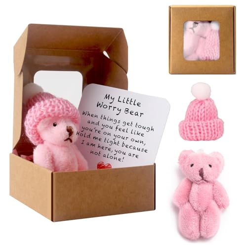 Sorgenbär Umarmung in einer Box, A Little Pocket Bear Hug Mini-Plüschbären in Box, Gute Besserung, Geschenke für Kinder, Taschenbären mit inspirierender Karte, positives Geschenk für Frauen und Männer Sorgenbär Umarmung in einer Box, A Little Pocket Bear Hug Mini-Plüschbären in Box, Gute Besserung, Geschenke für Kinder, Taschenbären mit inspirierender Karte, positives Geschenk für Frauen und Männer von TOGETDREAM