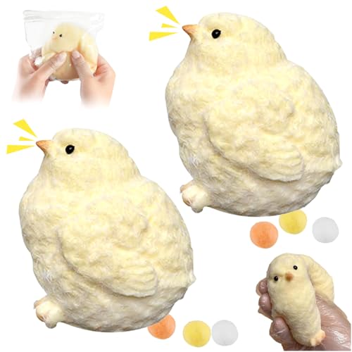 TOGETDREAM 2 Stück Küken Squishy Spielzeug, Squishy Chicken Squeeze Toy Squishy Huhn-Quetschspielzeug Lustiges Hühner Stressabbau Spielzeug Zum Stressabbau Entspannung Geeignet Kinder Erwachsene von TOGETDREAM