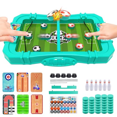 TOGETDREAM 6 in1 Tisch Hockey Spielzeug Brettspiel Hockey Schnell Fast Sling Puck Spiel Portable Schachbrett-Set Partyspiele Eltern-Kind Interaktion Spielzeug für Kinder & Familie Partyspiele von TOGETDREAM