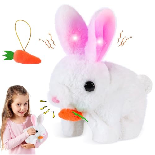 TOGETDREAM Bunny Mein Realistisches Kaninchen, Interaktives Realistisches Kaninchen Spielzeug mit Geräuschen, Bewegungen, Wackeln, Kaninchen Spielzeug für Kinder/Ostergeschenke/Dekorationen von TOGETDREAM