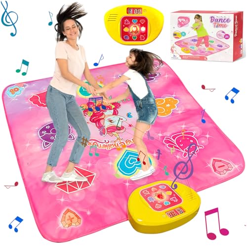 TOGETDREAM Tanzmatte Kinder Spielzeug, Musical Tanzmatte Spiel mit 5 Spielmodi 3 Herausforderungslevels Einstellbare Lautstärke Tanzmatte mit LED Leuchten Weihnachts Geschenke für Mädchen Jungen von TOGETDREAM