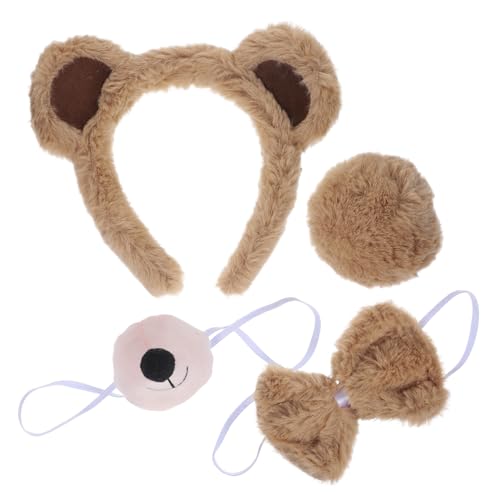 TOGEVAL 1 Satz Bärenohren-Stirnband animal costume Bärenohren Haarreif Rollenspielzubehör Tier Niedliche Tieraccessoires Anzieh-Bärenohr-Stirnband Cosplay Bär Ohr Stirnband Plüsch Khaki von TOGEVAL