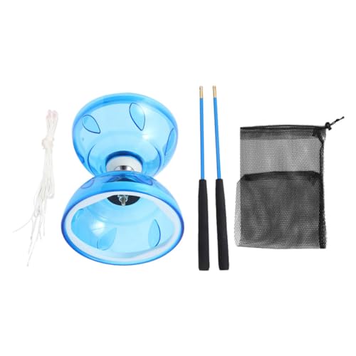 TOGEVAL 1 Satz Diabolo Mit Weichem Gummilager Jo Jo Für Kinder Diabolo-Spielzeug Tragendes Chinesisches Traditionelles Diabolo Kinderspielzeug Tragendes Diabolo Weiches Gummi Sky-Blue von TOGEVAL