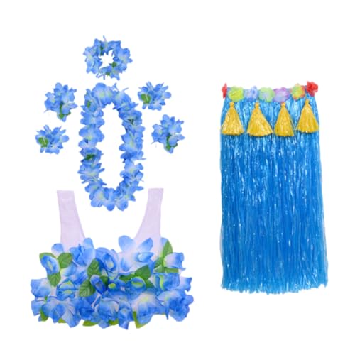 TOGEVAL 1 Satz Flow Comb Hula-Anzug hawaiianisches Partykostüm Hula-Party-Kostüme hawaii party outfit hawaii party dekoration hawaiianisches Kostüm Hawaii-Kostüme Kunststofffaser Blue von TOGEVAL