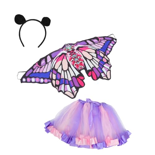 TOGEVAL 1 Satz Mesh-tutu-rock Fee Kostüm Mädchen Kostüme-outfit Tutu-kostüme Für Mädchen Kleid Aus Bauschigem Tüll Kostümrock Party Schöner Rock Flügel Kostüme Polyester (polyester) von TOGEVAL