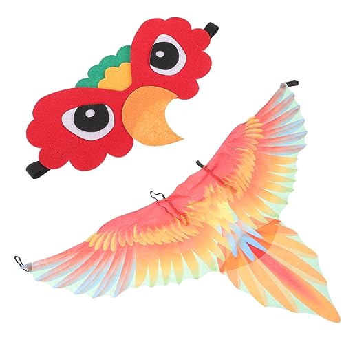 TOGEVAL 1 Satz Papageienflügel-kostüm Papageienkostüm Papageienzubehör Halloween-cosplay-kostüm Adler Flügel Kostüm Vogelmaskenkostüm Halloween-gefälligkeiten Halloween-zeug Tuch von TOGEVAL