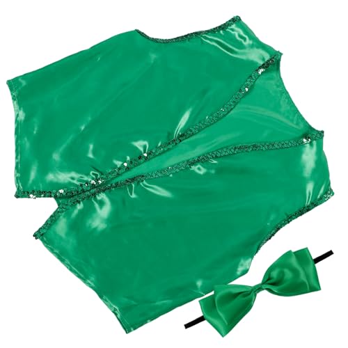 TOGEVAL 1 Satz Partykleidung party outfit festival outfit St. Patrick's Day-Outfit festivaloutfit Kostümset Grüne Weste für Frauen Grüne Weste für Party dekorative Weste Tuch Green von TOGEVAL