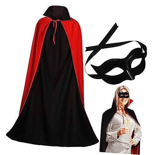 TOGEVAL 1 Set Halloween Maske Mit Umhang Cosplay Umhang Für Erwachsene Und Kinder Dekorative Maske Für Halloween Partys Maskerade Kostüm Und Requisiten Für Kostümpartys von TOGEVAL