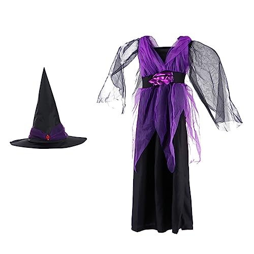 TOGEVAL 1 Set Kinder Cosplay Kostüme Halloween Stil Mädchen Kleid Mit Hut von TOGEVAL