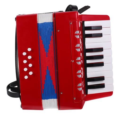 TOGEVAL 1Stk Akkordeon kinderspielzeug Kinder Spielzeug Toys Lernspielzeug für Kinder Keytar spielzeuge spielsachen Kinder einführendes Musikinstrument pädagogisches Spielzeug Abs rot von TOGEVAL