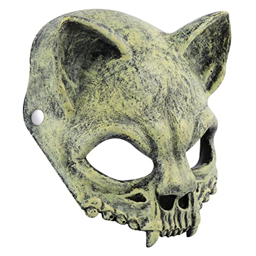 TOGEVAL 1Stk Halloween-Schädel-Maske Lipgloss Halloween-Kostümmaske Streich Grusel Wolf halloween costume halloween kleidung Halloween-Kopfmaske Kostümmaske für Halloween PU-Schaum Yellow von TOGEVAL