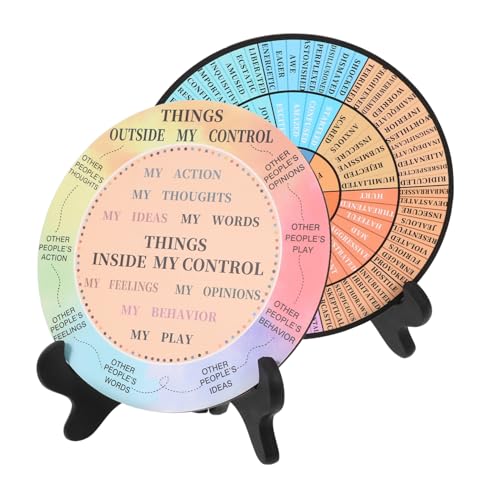 TOGEVAL 2 Stück Raddiagramm Desktop Gefühlsrad Dekoration Emotionsrad Dekore Bunte Dekorationen Desktop Emotionsrad Ornament Emotionsrad Ornament Für Den Desktop von TOGEVAL