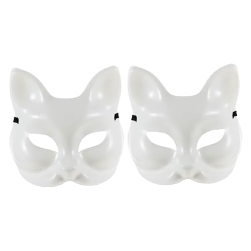 TOGEVAL 2St Maske halloween mask hallowen masks Maskiert maskarer haloween mask evengers seiten markiese zeichnung face mask halloween verkleidung the event dekoäste fox mask Plastik Weiß von TOGEVAL