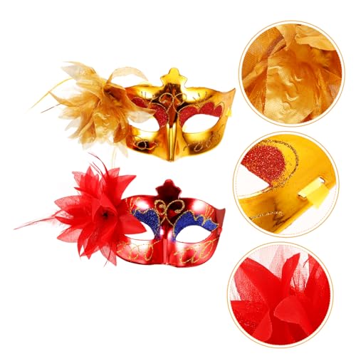 TOGEVAL 2St Maskerade Maske Cosplay-Party-Maske Karnevalsmasken Abendballmaske Abschlussball Maske halloween maske halloween-maske Maskerade-Maske für Party Blumenmaske für Cosplay Plastik von TOGEVAL