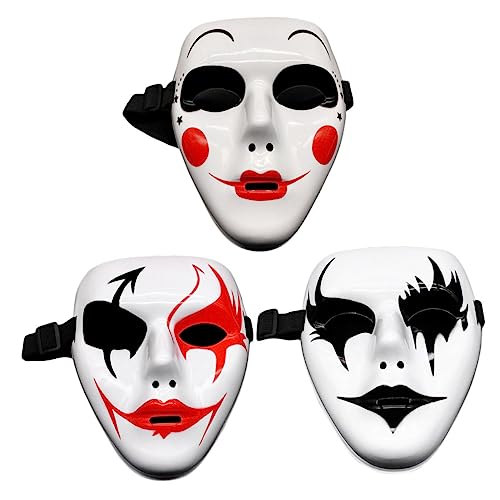 TOGEVAL 3 Stück Halloween Cosplay Masken Für Maskerade Kostüme Ideal Für Bühnenauftritte Und Halloween Partys Vielseitiges Zubehör Für Kreative Verkleidungen von TOGEVAL