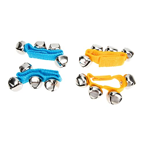 TOGEVAL 4 Stück Glocke Am Handgelenk Armbänder Für Kleinkinder Handklingel Verstellbare Glockenarmbänder Rasseln Am Handgelenk Urlaubsglocken Armband Tragbares Tamburin Polyester von TOGEVAL