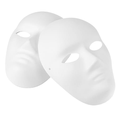 TOGEVAL 4 Stück Maskerade-maske Blanko Bemalbares Maskenkostüm Für Mardi Bemalbare Maske Cosplay Maskerade Maske Therische Maske Leere Kostümmasken Maske Aus Pappmaché Klar Weiß Papier von TOGEVAL