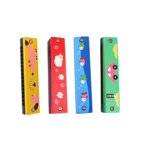 TOGEVAL 4 Stück Teiliges Holzmundharmonika mit Löchern Zweireihige Harmonika Pädagogisches Musikinstrument Bunte Muster Sicher und Glatt für Frühe Musikalische TOGEVAL 4 Stück Teiliges Holzmundharmonika mit Löchern Zweireihige Harmonika Pädagogisches Musikinstrument Bunte Muster Sicher und Glatt für Frühe Musikalische von TOGEVAL