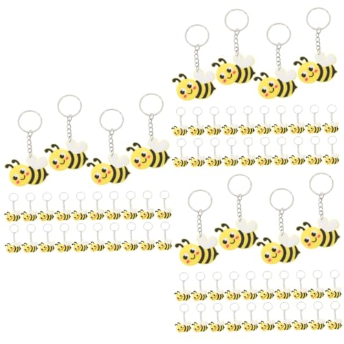 TOGEVAL 72 Stk Biene Schlüsselanhänger Geldbörse Schlüsselanhänger mit Bienenanhänger bienen bienen zubehör für kinder geschenktasche Niedlicher Cartoon-Bienen-Anhänger von TOGEVAL