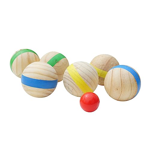 TOGEVAL 7st Bodenkugel Outdoor-spielspielzeug Für Kinder Draußen Kinderspielzeug Boccia Im Freien Outdoor-spielsets Freizeitbälle Für Den Außenbereich Lustige Bälle Kinder Boccia Holz von TOGEVAL