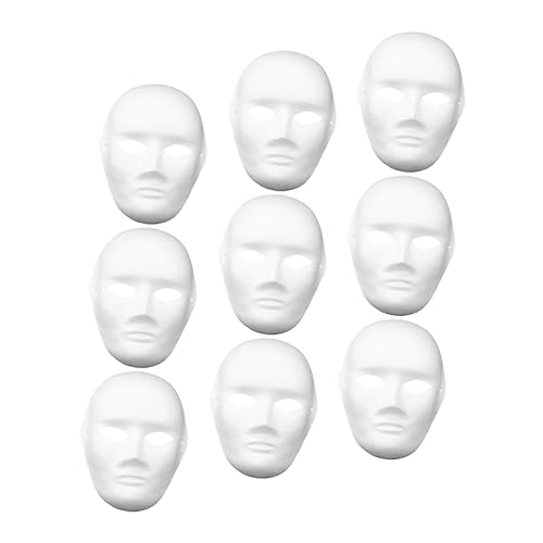 TOGEVAL 9 Stücke Männlichen Gesicht Blank Papier Maske Volle Gesicht für Kinder Bemalbar Gesicht Maske für Party von TOGEVAL