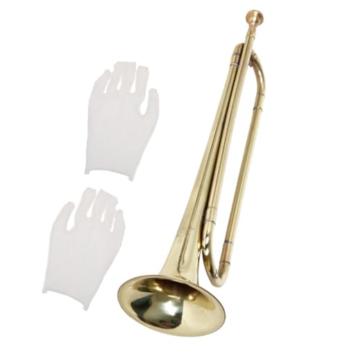 TOGEVAL Band Trompete Musikinstrumente Für Kinder Kindermusik Kinder-Instrument-Spielzeug Kinderspielzeug Trompete Spielzeug Kleine Trompete Kinder Trompete Anfänger Trompete Golden Metall von TOGEVAL