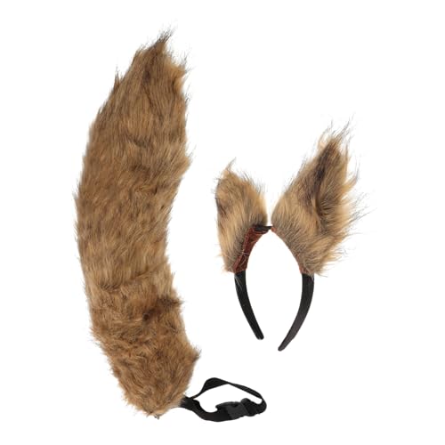 TOGEVAL Faux Pelz Fuchs Ohren Haarschmuck Und Set üsch Tierkostü Accessoires Für Cosplay Partys Und Halloween Dekorative Tierohren Und Tier Für Kreative Kostüme von TOGEVAL