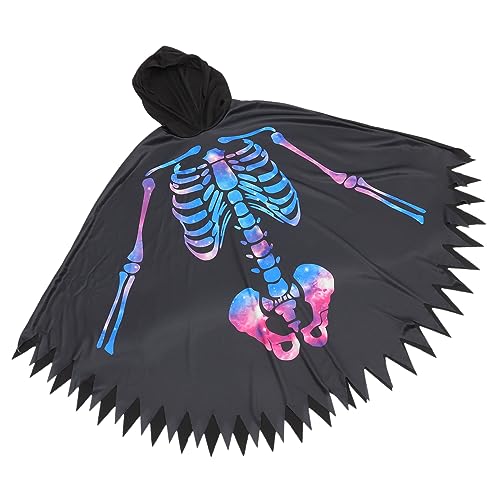 TOGEVAL Halloween-Kapuzenmantel Halloween-Todeskostüm Vampirumhang Halloween-Outfits Halloween-Poncho halloween horror halloween grusel Cosplay-Umhang Halloween-Requisite Milchseide von TOGEVAL