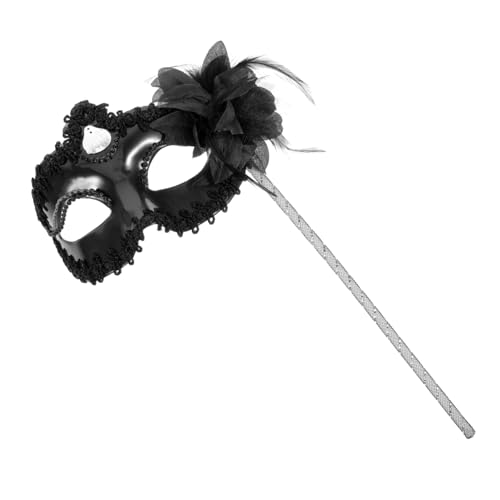 TOGEVAL Halloween Spitzenmaske Schwarz Tragbare Maske Für Maskerade Performance Requisiten Und Partyzubehör Ideal Für Halloween Dekoration Und Kostümpartys von TOGEVAL