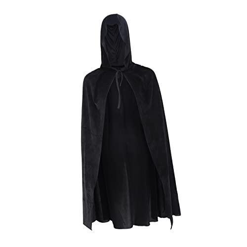 TOGEVAL Halloween Umhang Mit Kapuze Aus Samtigem Material Für Und Erwachsene Kostü Für Vampir Unisex Ideal Für Karneval Und Cosplay Events von TOGEVAL