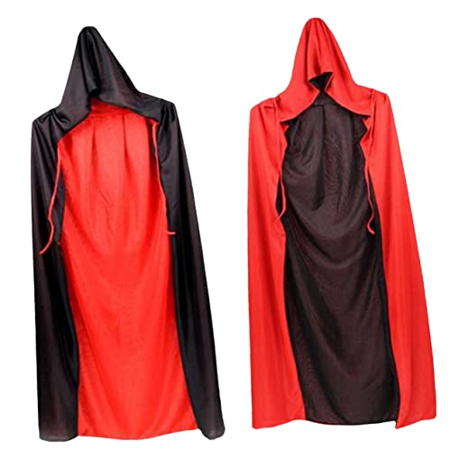 TOGEVAL Halloween Umhang Set Für Erwachsene 2 Stück Vampir Todesumhang Mit Tasche Schwarz Und Rot Ideal Für Kostümpartys Und Halloween Verkleidungen von TOGEVAL