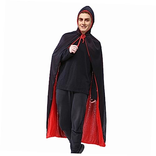 TOGEVAL Halloween Vampir Umhang Mit Tasche Für Erwachsene 2 Stück Schwarz Und Rot Perfektes Kostü Für Halloween Partys Und Themenveranstaltungen von TOGEVAL