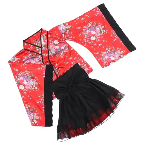 TOGEVAL Traditionelles Japanisches Kimono Cosplay Outfit Für Damen Rotes Maid Kostü Größe Perfekt Für Cosplay Und Spezielle Anlässe von TOGEVAL