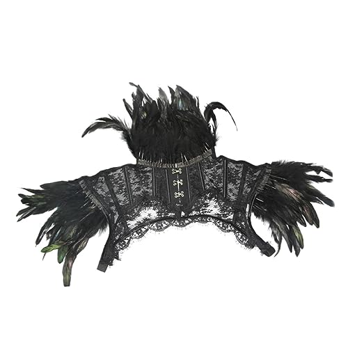 TOGEVAL Kap Halloween Costume Halloween Kleidung Party Accessoires Costume de Halloween Kleidungszubehör Gothic Umhang Halloweenkostüm Kleider Spitzenumhang Cosplay-Kostüm aus Spitze Black von TOGEVAL