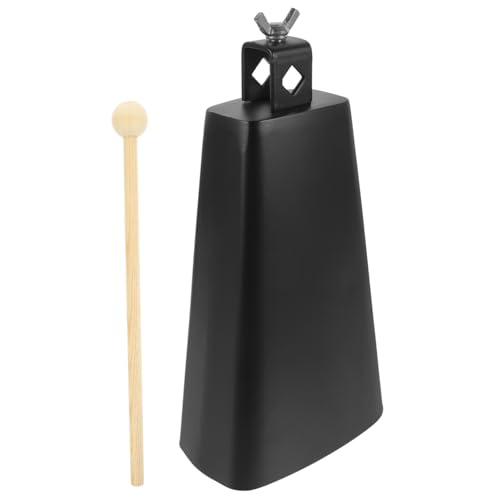 TOGEVAL Ling Fußball-Kuhglocke mehr Kuhglocke Handglocke Jingle Bells kinderinstrumente musikinstrumente cowbell Musikalische Kuhglocke Kuhglockeninstrument Holz Black von TOGEVAL