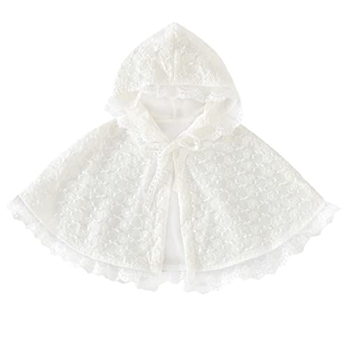 TOGEVAL Mantel Outfit für Mädchen Babykostüm Prinzessinnenkostüm für Mädchen Mädchen-Outfit Umhang für Mädchen Neugeborenes Kostüm kleidung Kap Cosplay-Umhang Spitzenkostüm Weiß von TOGEVAL