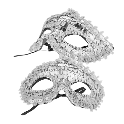 TOGEVAL Maske Verkleiden Plastikmaske Cosplay-maske Maskerademaske Für Männer Maskenmaske Für Paare Festliche Maske Karnevalsmaske Für Damen Festliche Dekorationen Kostümzubehör Silver Pvc von TOGEVAL