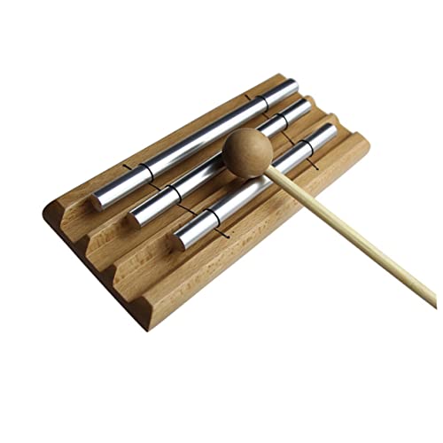 TOGEVAL Musikspielzeug Glocke mit DREI Tönen Alt-Xylophon Xylophon-Schlagzeug kinderinstrumente Kinder musikinstrumente holzspielsachen Trio-Glockenspiel Meditations-Glockenspiel Hölzern von TOGEVAL