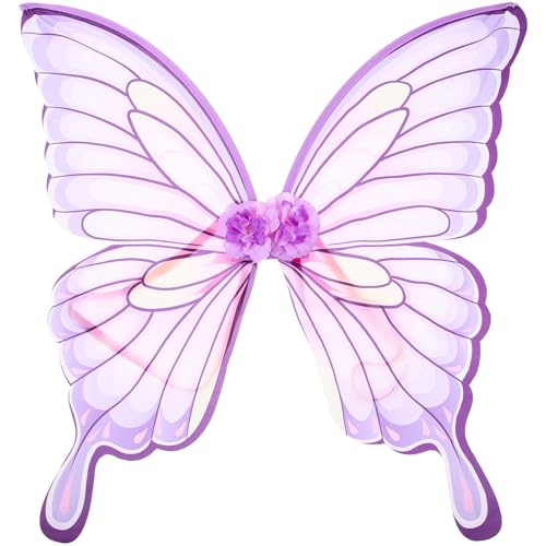 TOGEVAL Ostern verkleiden Flügel für Kostüm Schmetterlingsflügel für Frauen Feenflügel-Cosplay Kostüm Flügel wings costume buterfly Cosplay Feenflügel Feenpartyzubehör Polyester Violet von TOGEVAL