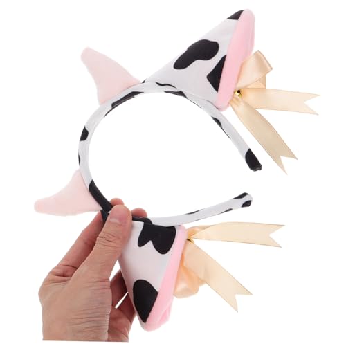 TOGEVAL Plüsch Kuh Ohren Haarreif mit Glocken Schleife Verstellbar Elastisch Tier Haarband für Erwachsene Karneval Halloween Fotoshooting Cosplay Party Accessoire TOGEVAL Plüsch Kuh Ohren Haarreif mit Glocken Schleife Verstellbar Elastisch Tier Haarband für Erwachsene Karneval Halloween Fotoshooting Cosplay Party Accessoire von TOGEVAL