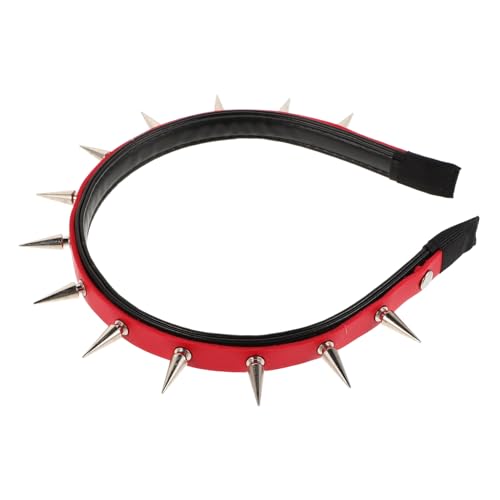 TOGEVAL Punk Stirnband mit Nieten Damen Kopfschmuck für Halloween Cosplay Festival Vielseitiger Leichter Haarschmuck für Partys und Bälle Modisches Rutschfestes Haarband in Rot TOGEVAL Punk Stirnband mit Nieten Damen Kopfschmuck für Halloween Cosplay Festival Vielseitiger Leichter Haarschmuck für Partys und Bälle Modisches Rutschfestes Haarband in Rot von TOGEVAL