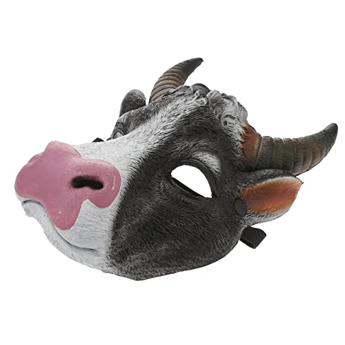 TOGEVAL Realistische Ochsenmaske Horror Kostü Maske Für Karneval Fasching Und Mottopartys 3D PU Schaum Maske Für Kreative Auftritte Und Verkleidungen von TOGEVAL