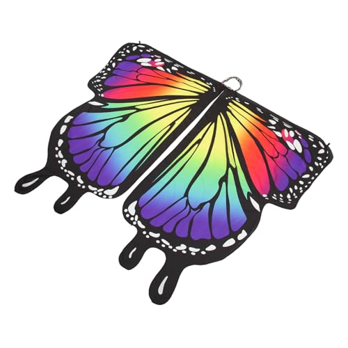 TOGEVAL Schmetterling Strandtuch Umhang mit Schmetterlingsflügeln Schmetterling Cosplay Zubehör weihnachten kleidung bad handtücher Festival-Party-Kostüm Modischer Schal Polyester Colorful von TOGEVAL